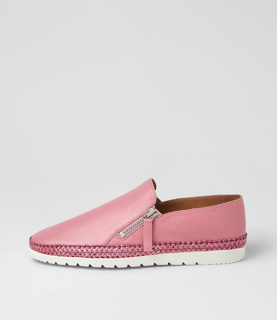 Ashli Berry Weave Leather Slip-ons