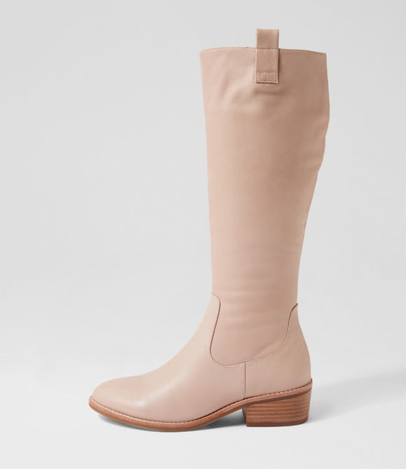 Giddy Blush Leather Knee High Boots
