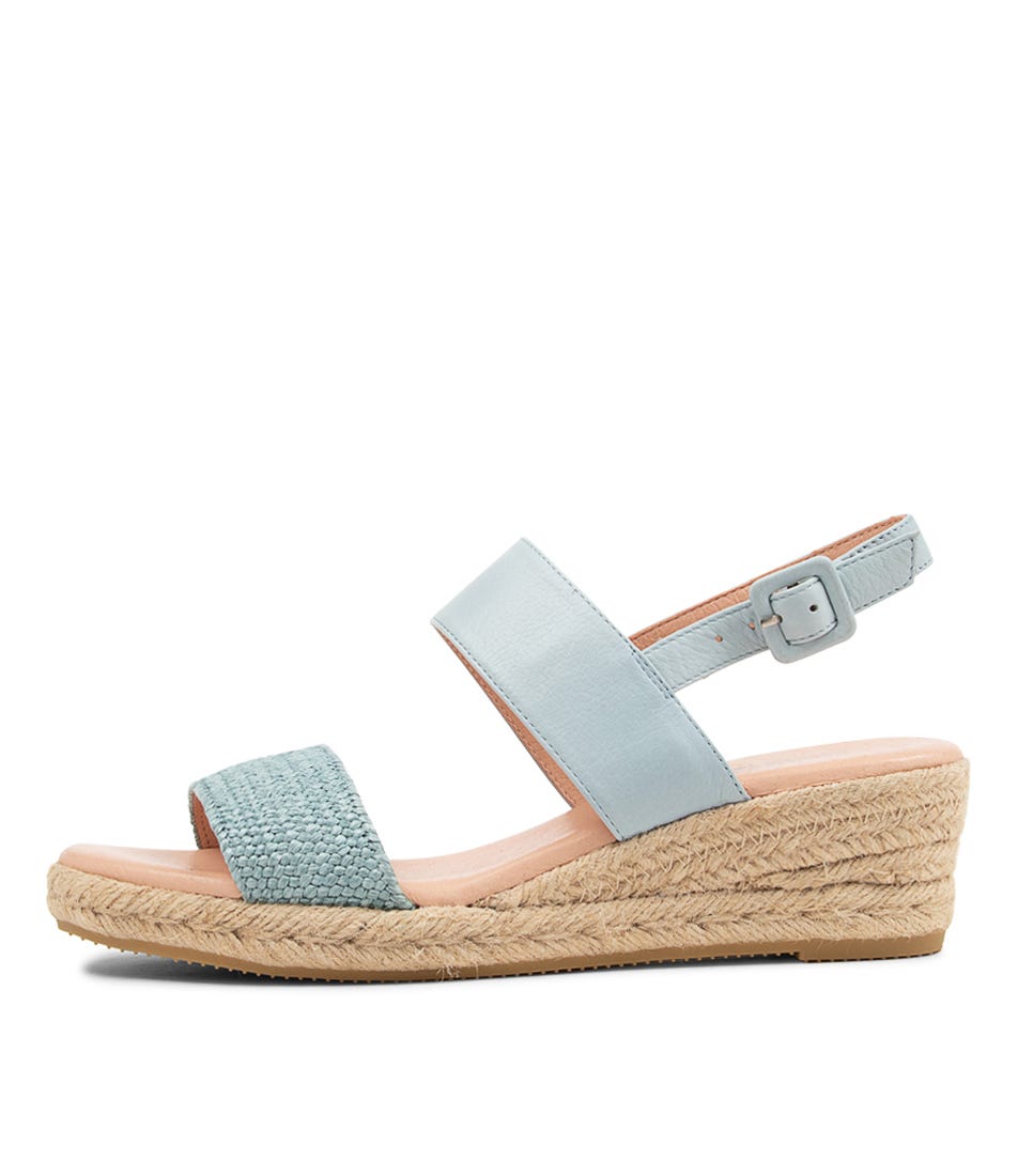 Rodaden Powder Blue Woven Leather Espadrilles by Diana Ferrari | Shop ...