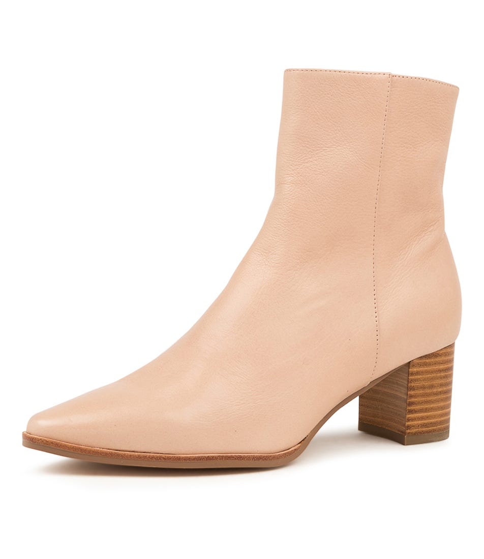 Loli Dark Nude Leather Ankle Boots Nh by Diana Ferrari | Shop ...