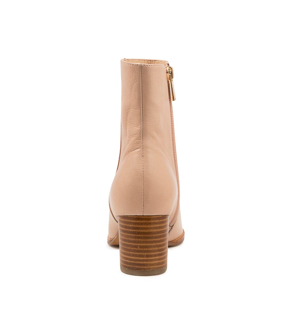 Loli Dark Nude Leather Ankle Boots Nh by Diana Ferrari | Shop ...