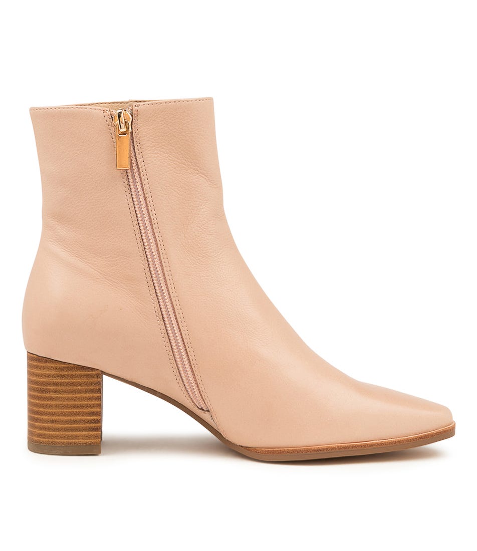 Loli Dark Nude Leather Ankle Boots Nh by Diana Ferrari | Shop ...