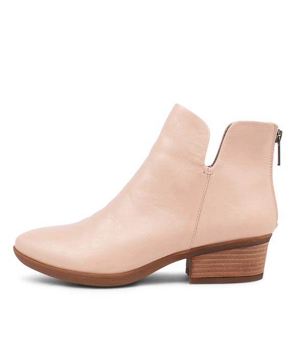 Zhara Blush Leather Ankle Boots