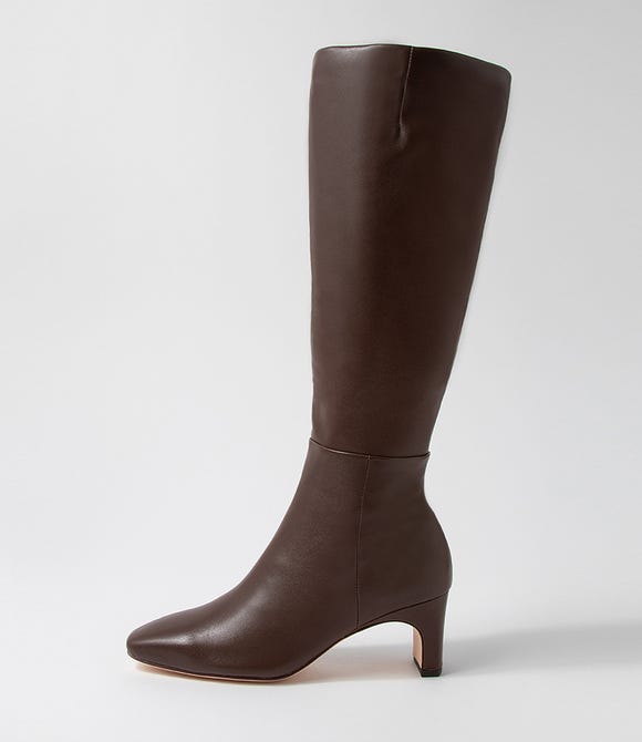 Swan Choc Leather Knee High Boots