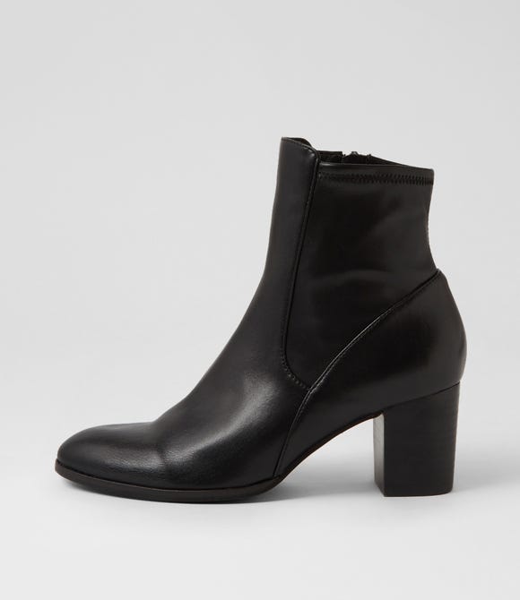 Demure Black Stretch Ankle Boots