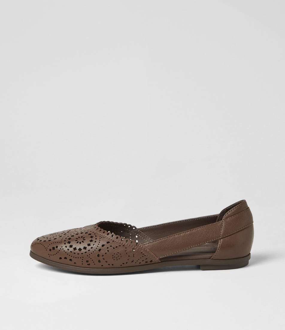 Loama Mocca Leather Ballet Flats