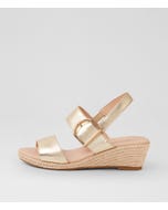 Hucy Pale Gold Leather Sandals