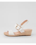 Hucy White Leather Sandals