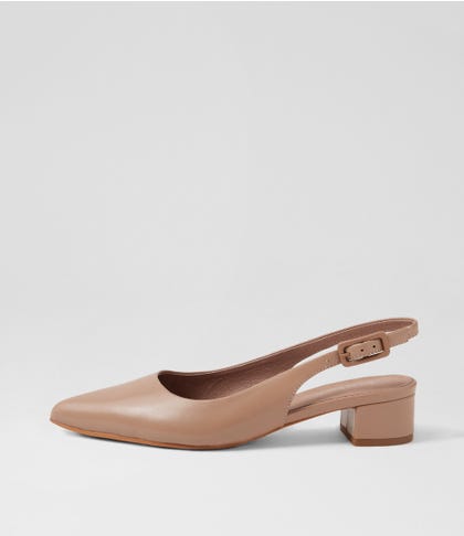 Claytin Taupe Leather Heels