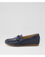Eliney Navy Leather Loafers