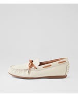 Eliney Cream Tan Leather Loafers