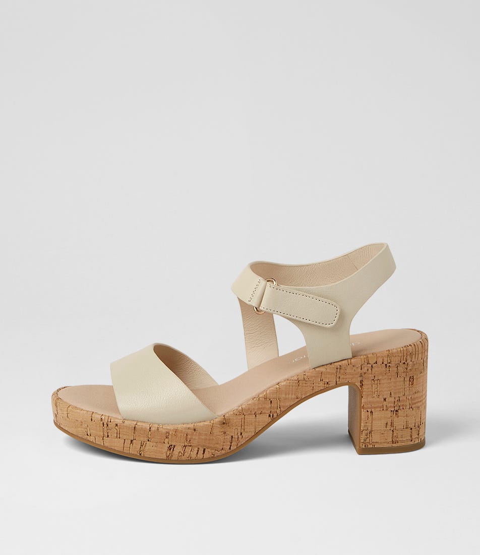 Bollings Cream Cork Leather Sandals