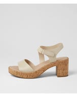 Bollings Cream Cork Leather Sandals