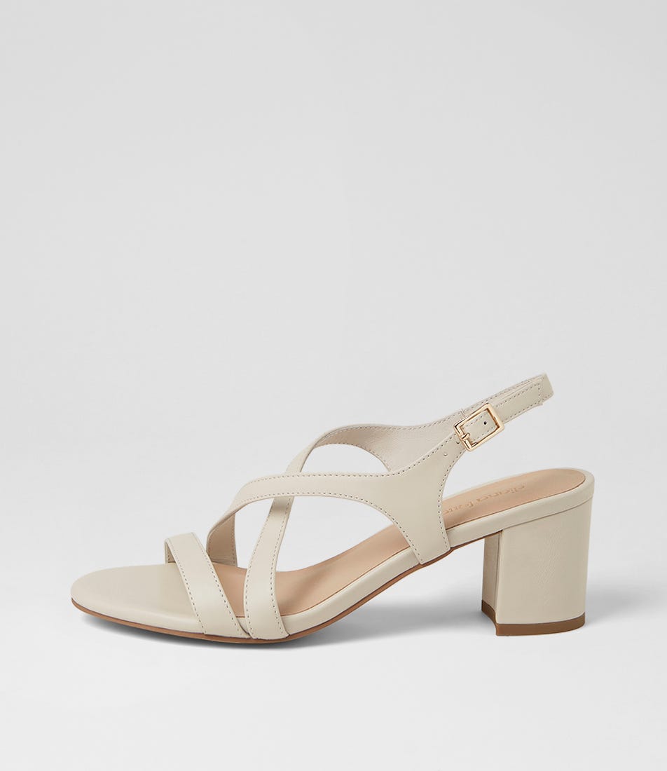 Geness Cream Leather Sandals