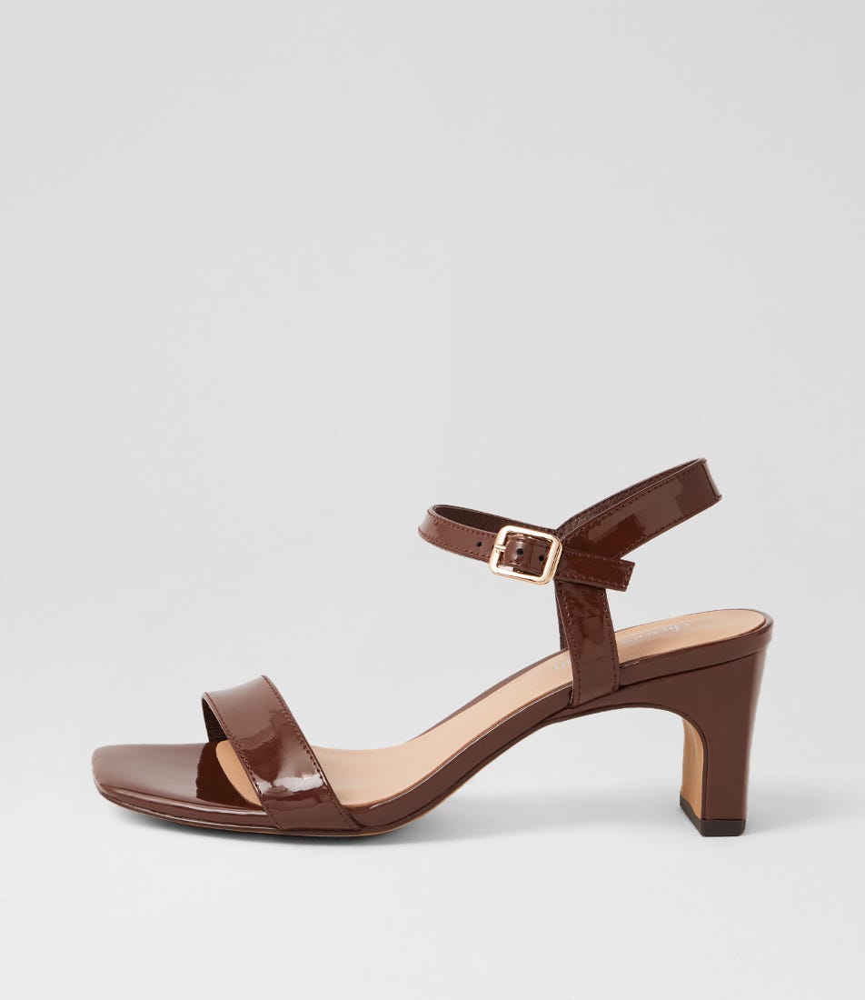 Hadeny Choc Patent Leather Sandals