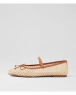 Nidree Light Natural Tan Woven Flat Shoes