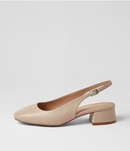 Mamia Nude Leather Heels