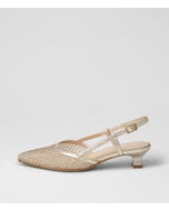 Jikkas Gold Mesh Leather Heels