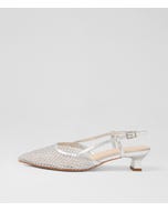 Jikkas Silver Mesh Leather Heels