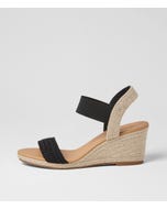 Jespi Black Weave Elastic Sandals