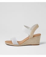 Jespi White Weave Elastic Sandals