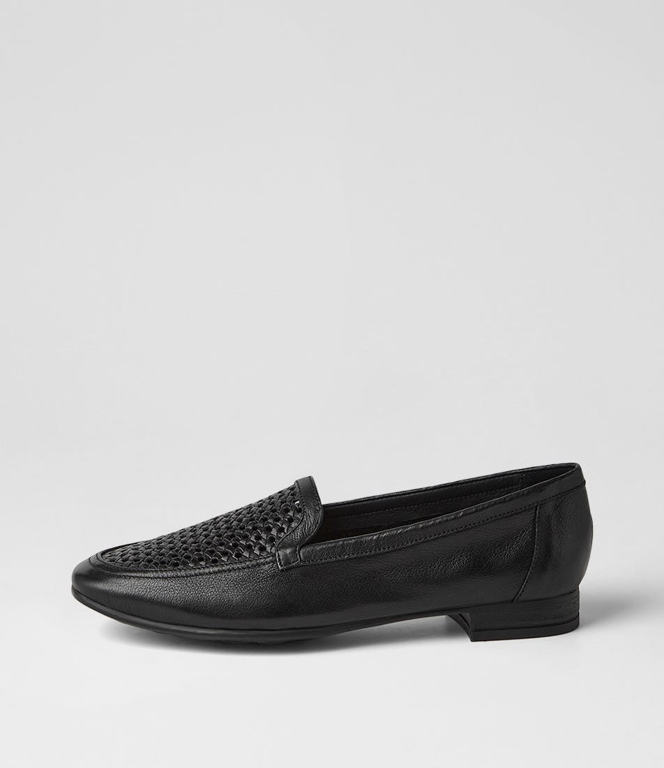 Tillis Black Leather Flat Shoes