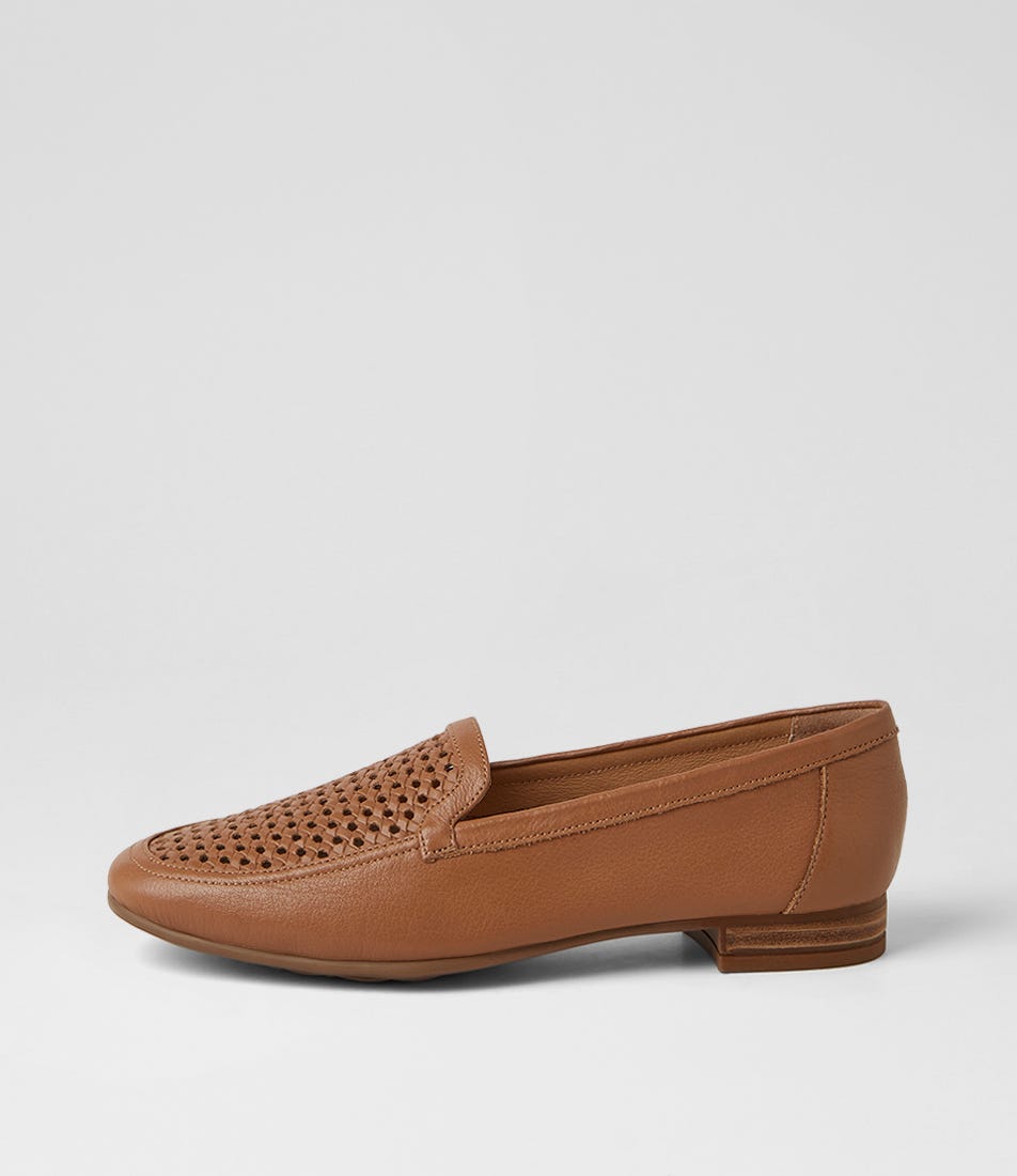 Tillis Dark Tan Leather Flat Shoes