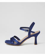 Triste Navy Satin Sandals