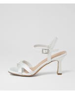Triste White Satin Sandals