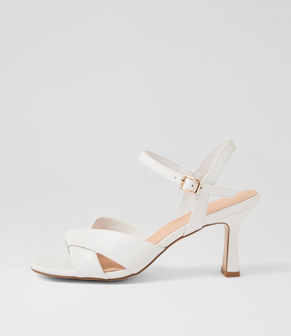Tinkya White Leather Sandals