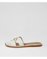 Simle White Leather Sandals