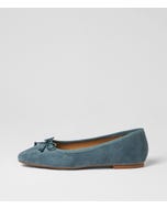 Zokena Blue Denim Suede Flat Shoes