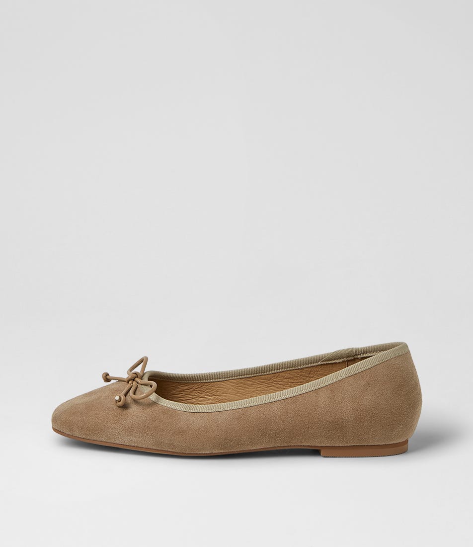 Zokena Taupe Suede Ballet Flats