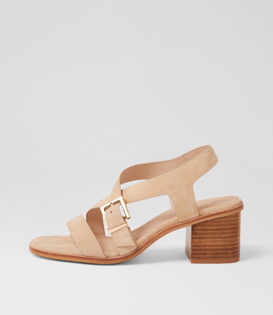 Acola Latte Natural Suede Sandals