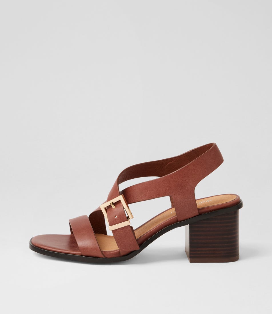 Acola Walnut Dark Brown Leather Sandals