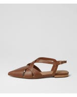 Arella Walnut Leather Flat Shoes