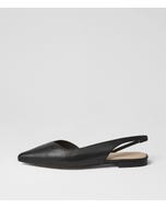 Aspel Black Leather Slingbacks