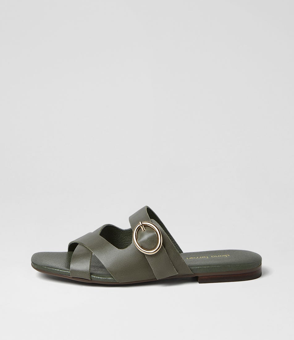 Alluse Olive Leather Sandals