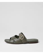 Alluse Olive Leather Sandals