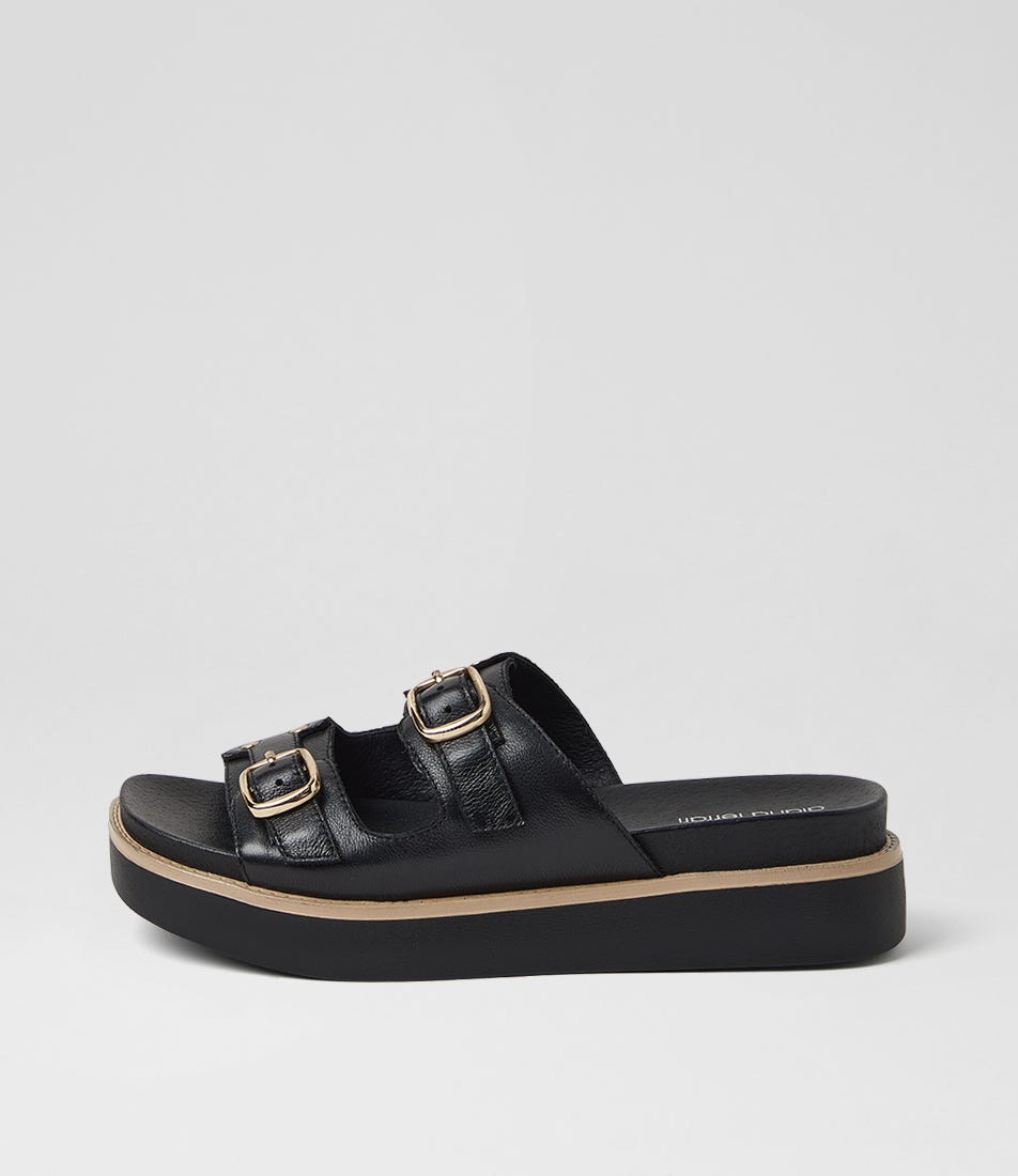 Branton Black Leather Sandals