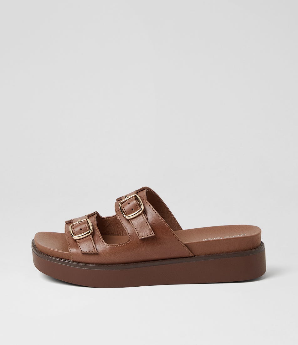 Branton Walnut Leather Sandals