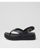 Bexta Black Leather Sandals