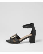 Gisabel Black Fabric Sandals