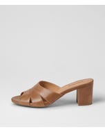Gripsa Tan Leather Heeled Sandals