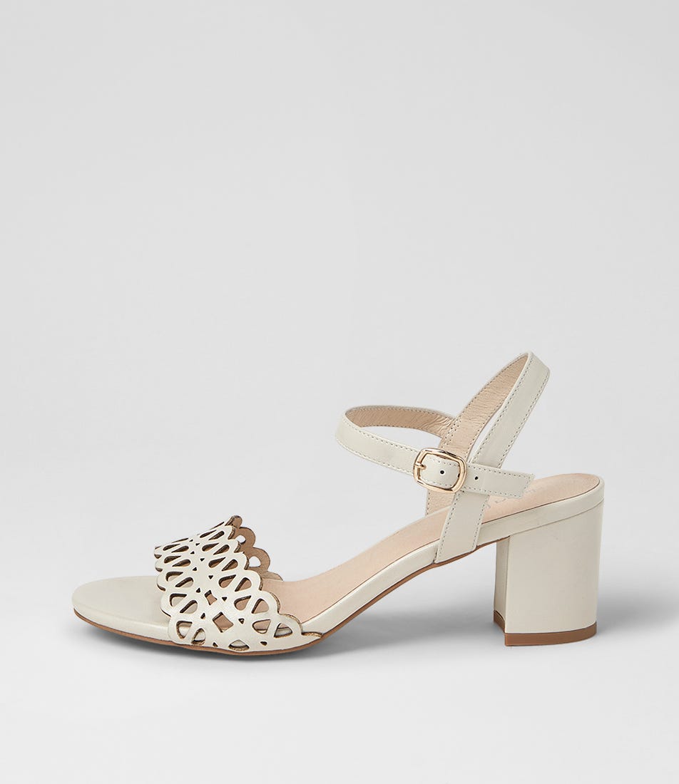 Graice Cream Leather Sandals