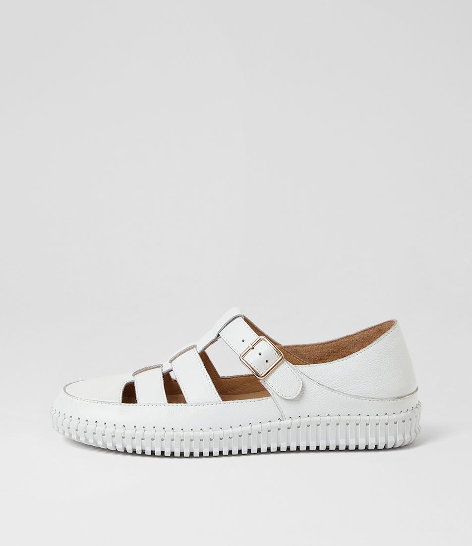Jolcie White Leather Sandals