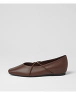 Kella Choc Leather Ballet Flats