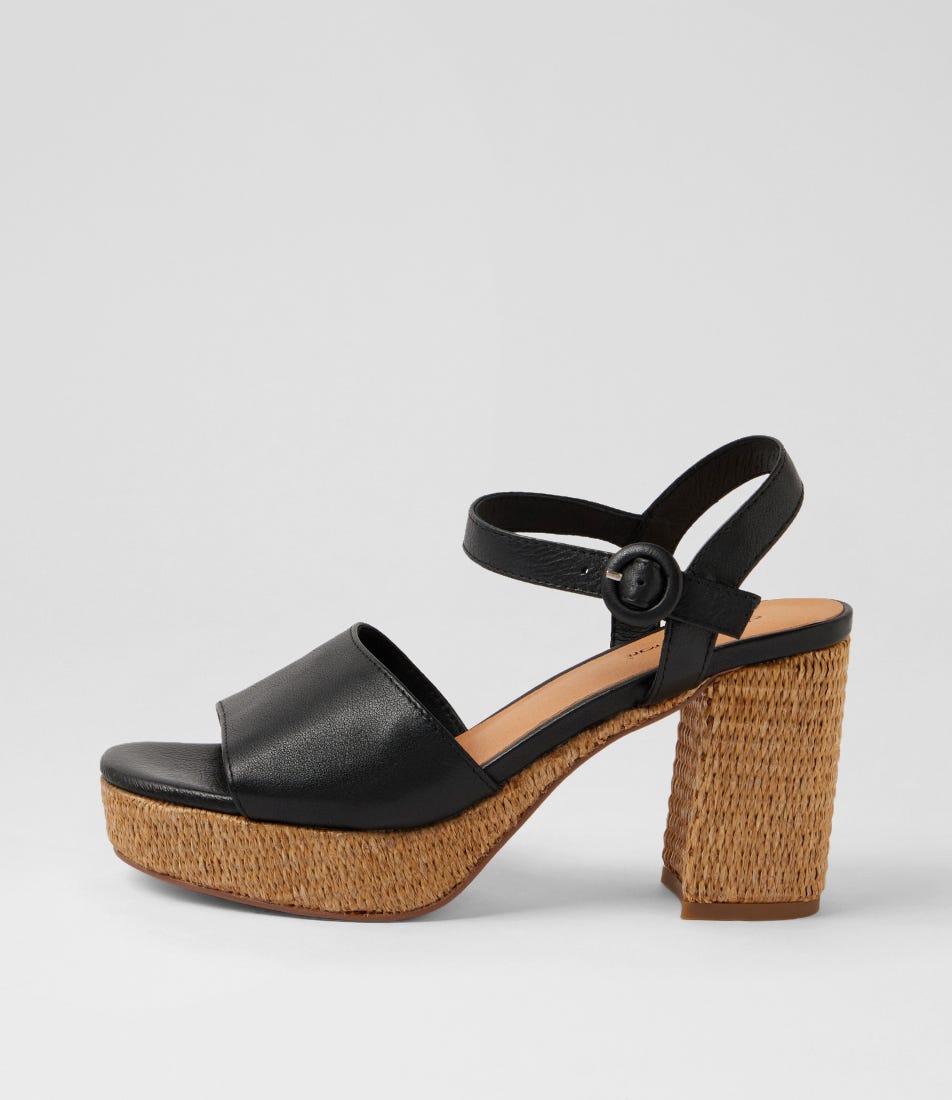 Lable Black Natural Leather Sandals