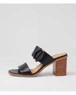 Nixoni Black Leather Sandals