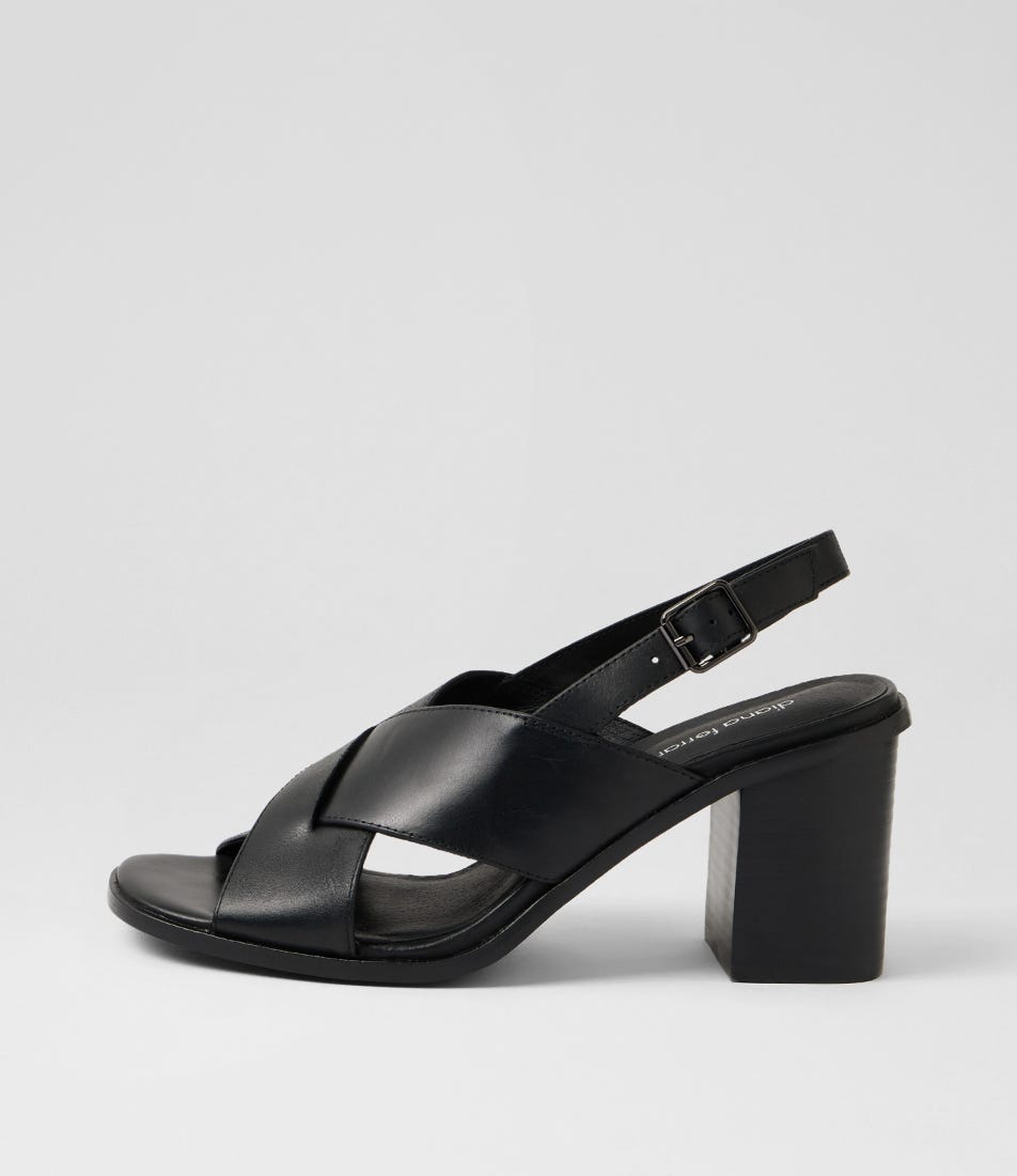 Nesba Black Leather Sandals